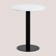 Ronde Marmeren Bartafel (ø60 Cm) Rocher Wit Marmer & Zwart - Sklum