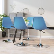 vidaXL Eetkamerstoelen draaibaar 4 st PP blauw