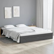 vidaXL Bedframe massief hout grijs 120x190 cm 4FT Small Double