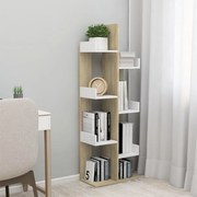 vidaXL Boekenkast 48x25,5x140 cm spaanplaat wit en sonoma eikenkleurig