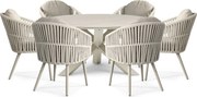 Tuinset 6 personen 150 cm Rope Zand/Beige Santika Furniture Santika