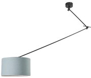 Hanglamp zwart met kap 35 cm lichtblauw verstelbaar - Blitz Modern E27 rond Binnenverlichting Lamp