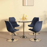 vidaXL Eetkamerstoelen draaibaar 4 st stof blauw