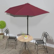 vidaXL Balkonparasol half aluminium paal 270x135x245 cm bordeauxrood