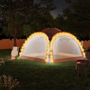 vidaXL Partytent met LED en 4 zijwanden 3,6x3,6x2,3 m grijs en oranje