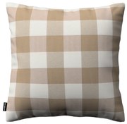 Dekoria Kussenhoes Mia, wit-beige geruit 60 x 60 cm