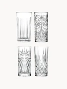 Longdrinkglazen Bichiera met reliëf, 4 stuks