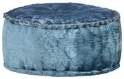 vidaXL Poef rond 40x20 cm fluweel blauw