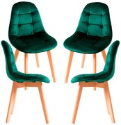Set 4 Kelen Fluwelen Stoelen