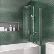 Eastbrook P-Shape badwand rechts 75x140cm chroom