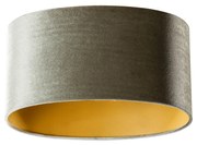 Velours lampenkap groen met gouden binnenkant ovaal 35/23/18