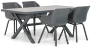 Tuinset 4 personen 185 cm Kunststof Grijs Hartman Sophie