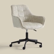 Bureaustoel Beige Stof Met Armleuningen