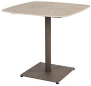 4 Seasons Outdoor Vermont eettafel met keramisch tafelblad terre 75 x 75 cm SALE Tuintafel bruin weerbestendig