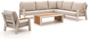 Hoek loungeset Bellagio  | 6 personen | Loungeset Beige/Wit | Hoekbank Aluminium | 284x284cm | Kees Smit Tuinmeubelen