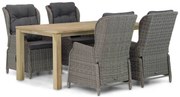 Tuinset 4 personen 180 cm Wicker Grijs Garden Collections Edingburgh/Bristol