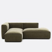 Hoekbank links, vintage ribfluweel, Seven