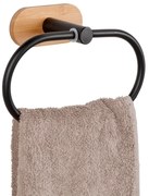 Wenko Orea Turbo-Loc Bamboo handdoekring zwart mat