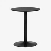 Ronde Eettafel In Mdf En Ijzer Yvetta Zwart & Ø60 Cm & Zwart - Sklum