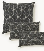 Omkeerbare kussenhoes Ilda met geometrische print