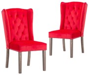 vidaXL Eetkamerstoelen 2 st fluweel rood