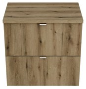 Comad Nova Oak wastafelonderkast 60x40cm eiken met 2 deuren en toppaneel