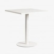 Vierkante Keukentafel 70x70 Cm In Metaal Mizzi Gardenia Wit - Sklum