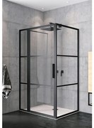 Riho Grid douchecabine XL 120x80x200cm 1 draaideur zwart profiel en helder glas G004019121