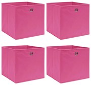 vidaXL Opbergboxen 4 st 32x32x32 cm stof roze