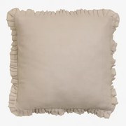 Vierkant Linnen Kussen (50x50 Cm) Nandrin Beige – Linnen - Sklum