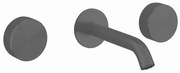 Crosswater 3ONE6 Wastafelkraan inbouw - gebogen uitloop 18cm - slate (gunmetal) TS130WNST