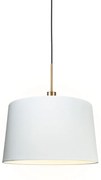 Stoffen Eettafel / Eetkamer Moderne hanglamp brons met kap 45 cm wit - Combi 1 Landelijk / Rustiek, Modern E27 rond Binnenverlichting Lamp