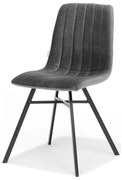 Eetkamerstoel - Dex - stof Velours grijs