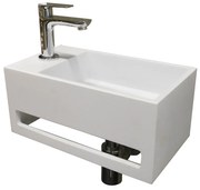 Mueller Solid Surface fontein met handdoekhouder links