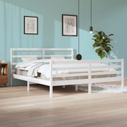 vidaXL Bedframe massief grenenhout wit 200x200 cm