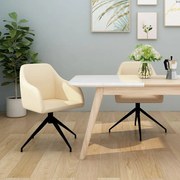 vidaXL Eetkamerstoelen 2 st fluweel crèmekleurig