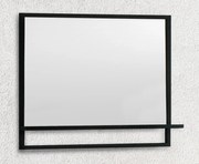 B-Stone Metal zwarte spiegel met planchet 100x70cm