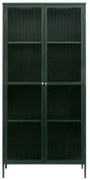 Wandkast Met Ribbelglas Groen - 90x40x190cm.