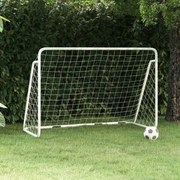 vidaXL Voetbaldoel met net 180x90x120 cm staal wit