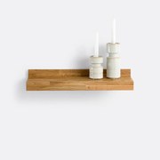 Wandplank, massief eiken, lengte 60 cm, Hiba
