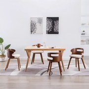 vidaXL Eetkamerstoelen 4 st gebogen hout en kunstleer crème