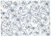 Placemat, GOTS bio-katoen, blauwe bloem, 35 x 50 cm
