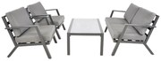 Lesli Living  Stoel-Bank Loungeset - Marah - Aluminium - Lesli Living