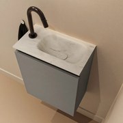 Mondiaz Ture DLux toiletmeubel 40cm smoke met wastafel opalo rechts met kraangat