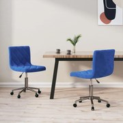 vidaXL Eetkamerstoelen draaibaar 2 st fluweel blauw