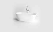 Clou Solium vrijstaand ligbad solid surface 175x80cm wit mat met stop/go plug chroom