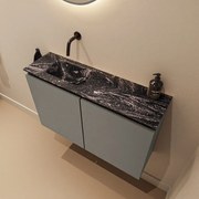 Mondiaz Ture DLux toiletmeubel 80cm smoke met wastafel lava links zonder kraangat