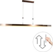 Moderne verstelbare hanglamp donker brons incl. LED dimbaar - Lamba
