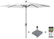 Platinum Riva stokparasol 3 m. rond - White met voet en hoes