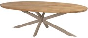 Prado dining tuintafel ellips 240x115x75 cm teak alu onderstel latte Taste 4SO